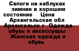 Сапоги на каблуках ,зимние в хорошем состояние  › Цена ­ 2 000 - Архангельская обл., Архангельск г. Одежда, обувь и аксессуары » Женская одежда и обувь   